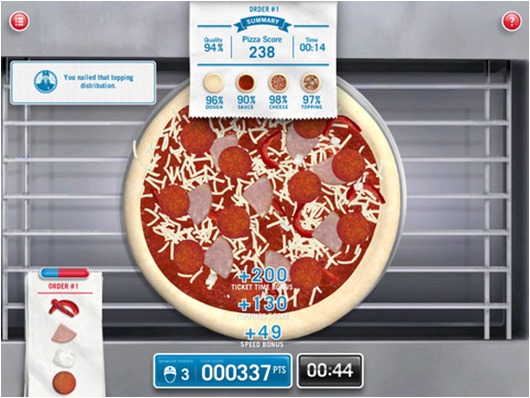 Screenshot of Domino’s Pizza Hero game in action