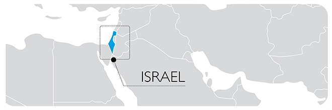 hospitality industry in Israel map graphic