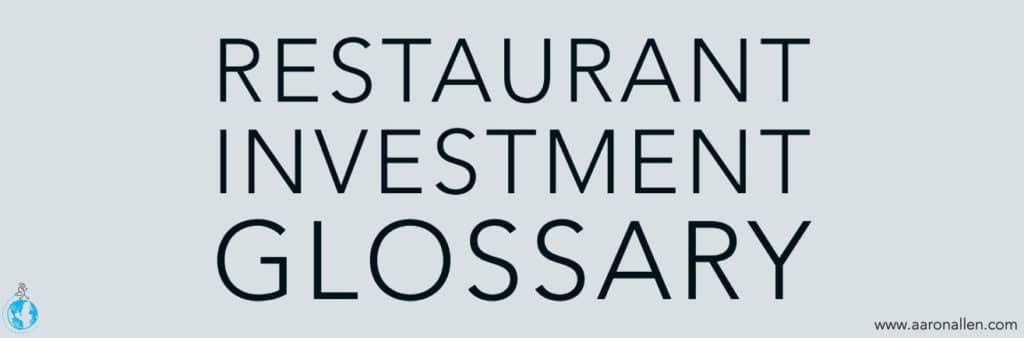 restaurant investment glossary