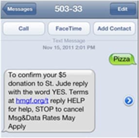 St Jude donation SMS